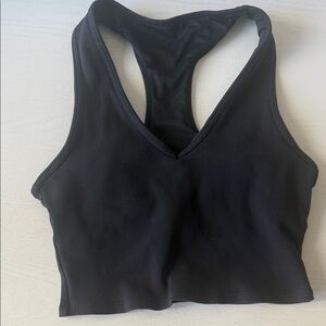 ALO Yoga Black Ribbed Racerback Crop Bralette